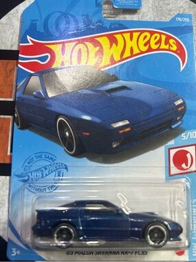 Hot Wheels '90 Mazda Savanna RX-7 FC3S Toy Car - Blue